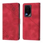 For Honor GT Skin-feel Embossed Leather Phone Case(Red) - 2