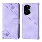 For Honor 300 5G Skin-feel Embossed Leather Phone Case(Light Purple) - 2