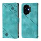 For Honor 300 5G Skin-feel Embossed Leather Phone Case(Green) - 2