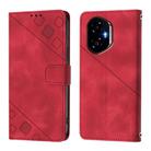 For Honor 300 5G Skin-feel Embossed Leather Phone Case(Red) - 2