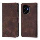 For Honor 300 5G Skin-feel Embossed Leather Phone Case(Brown) - 2