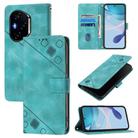 For Honor 300 Pro 5G / 300 Ultra Skin-feel Embossed Leather Phone Case(Green) - 1