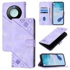 For Honor X9c Smart 5G Global Skin-feel Embossed Leather Phone Case(Light Purple) - 1