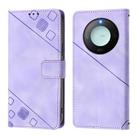 For Honor X9c Smart 5G Global Skin-feel Embossed Leather Phone Case(Light Purple) - 2