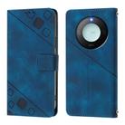 For Honor X9c Smart 5G Global Skin-feel Embossed Leather Phone Case(Blue) - 2