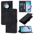 For Honor X9c Smart 5G Global Skin-feel Embossed Leather Phone Case(Black) - 1