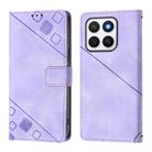 For Honor X8c 4G Global Skin-feel Embossed Leather Phone Case(Light Purple) - 2