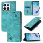 For Honor X8c 4G Global Skin-feel Embossed Leather Phone Case(Green) - 1