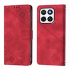 For Honor X8c 4G Global Skin-feel Embossed Leather Phone Case(Red) - 2