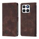 For Honor X8c 4G Global Skin-feel Embossed Leather Phone Case(Brown) - 2
