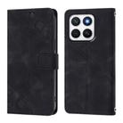 For Honor X8c 4G Global Skin-feel Embossed Leather Phone Case(Black) - 2