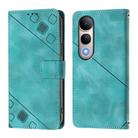 For Honor 400 Lite Skin-feel Embossed Leather Phone Case(Green) - 2