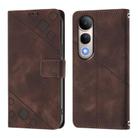 For Honor 400 Lite Skin-feel Embossed Leather Phone Case(Brown) - 2
