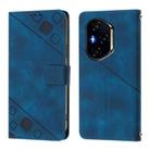 For Honor 400 Skin-feel Embossed Leather Phone Case(Blue) - 2