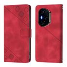 For Honor 400 Skin-feel Embossed Leather Phone Case(Red) - 2