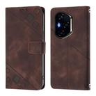 For Honor 400 Skin-feel Embossed Leather Phone Case(Brown) - 2