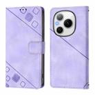 For Honor Power 5G Skin-feel Embossed Leather Phone Case(Light Purple) - 2