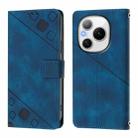 For Honor Power 5G Skin-feel Embossed Leather Phone Case(Blue) - 2