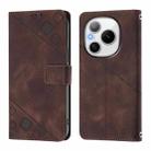 For Honor Power 5G Skin-feel Embossed Leather Phone Case(Brown) - 2