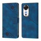 For Honor Play 60 5G Skin-feel Embossed Leather Phone Case(Blue) - 2