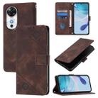 For Honor Play 60 5G Skin-feel Embossed Leather Phone Case(Brown) - 1