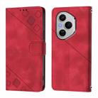 For Honor 400 Pro 5G Global Skin-feel Embossed Leather Phone Case(Red) - 2