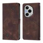 For Honor 400 Pro 5G Global Skin-feel Embossed Leather Phone Case(Brown) - 2