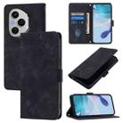 For Honor 400 Pro 5G Global Skin-feel Embossed Leather Phone Case(Black) - 1