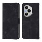 For Honor 400 Pro 5G Global Skin-feel Embossed Leather Phone Case(Black) - 2