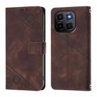 For Honor X6c 4G Skin-feel Embossed Leather Phone Case(Brown) - 2