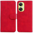 For OnePlus Nord CE 3 Lite/Nord N30 Skin Feel Pure Color Flip Leather Phone Case(Red) - 1