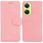 For OnePlus Nord CE 3 Lite/Nord N30 Skin Feel Pure Color Flip Leather Phone Case(Pink) - 1