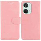 For OnePlus Nord 3 Skin Feel Pure Color Flip Leather Phone Case(Pink) - 1