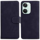 For OnePlus Nord 3 Skin Feel Pure Color Flip Leather Phone Case(Black) - 1