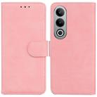 For OnePlus Nord CE4 5G Skin Feel Pure Color Flip Leather Phone Case(Pink) - 1