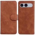 For OnePlus Nord 4 Skin Feel Pure Color Flip Leather Phone Case(Brown) - 1