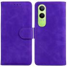 For OnePlus Nord CE4 Lite Skin Feel Pure Color Flip Leather Phone Case(Purple) - 1