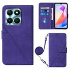 For Honor X6a Crossbody 3D Embossed Flip Leather Phone Case(Purple) - 1