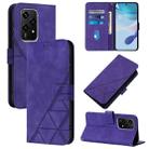 For Honor 200 Lite Global Crossbody 3D Embossed Flip Leather Phone Case(Purple) - 1