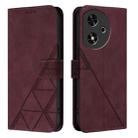 For Honor Play 50 Crossbody 3D Embossed Flip Leather Phone Case(Wine Red) - 2