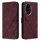 For Honor 200 Pro Crossbody 3D Embossed Flip Leather Phone Case(Wine Red) - 2