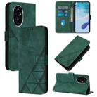 For Honor 200 Pro Crossbody 3D Embossed Flip Leather Phone Case(Dark Green) - 1