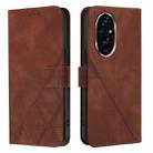 For Honor 200 Pro Crossbody 3D Embossed Flip Leather Phone Case(Brown) - 2