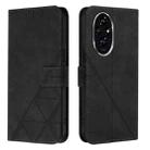 For Honor 200 Crossbody 3D Embossed Flip Leather Phone Case(Black) - 2