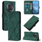 For Honor Magic5 Pro Crossbody 3D Embossed Flip Leather Phone Case(Dark Green) - 1