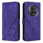 For Honor Magic5 Pro Crossbody 3D Embossed Flip Leather Phone Case(Purple) - 2