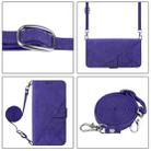 For Honor Magic5 Pro Crossbody 3D Embossed Flip Leather Phone Case(Purple) - 3