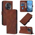 For Honor Magic5 Pro Crossbody 3D Embossed Flip Leather Phone Case(Brown) - 1