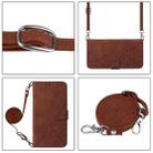 For Honor Magic5 Pro Crossbody 3D Embossed Flip Leather Phone Case(Brown) - 3