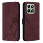 For Honor X6b Crossbody 3D Embossed Flip Leather Phone Case(Wine Red) - 2